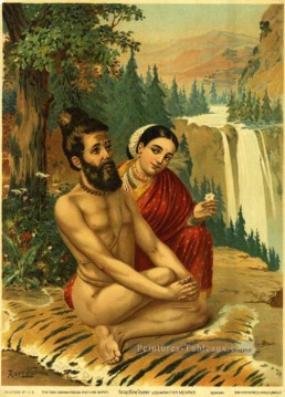 indiens Tableau Peinture - VISHWAMITRA MENAKA Indiens Raja Ravi Varma
